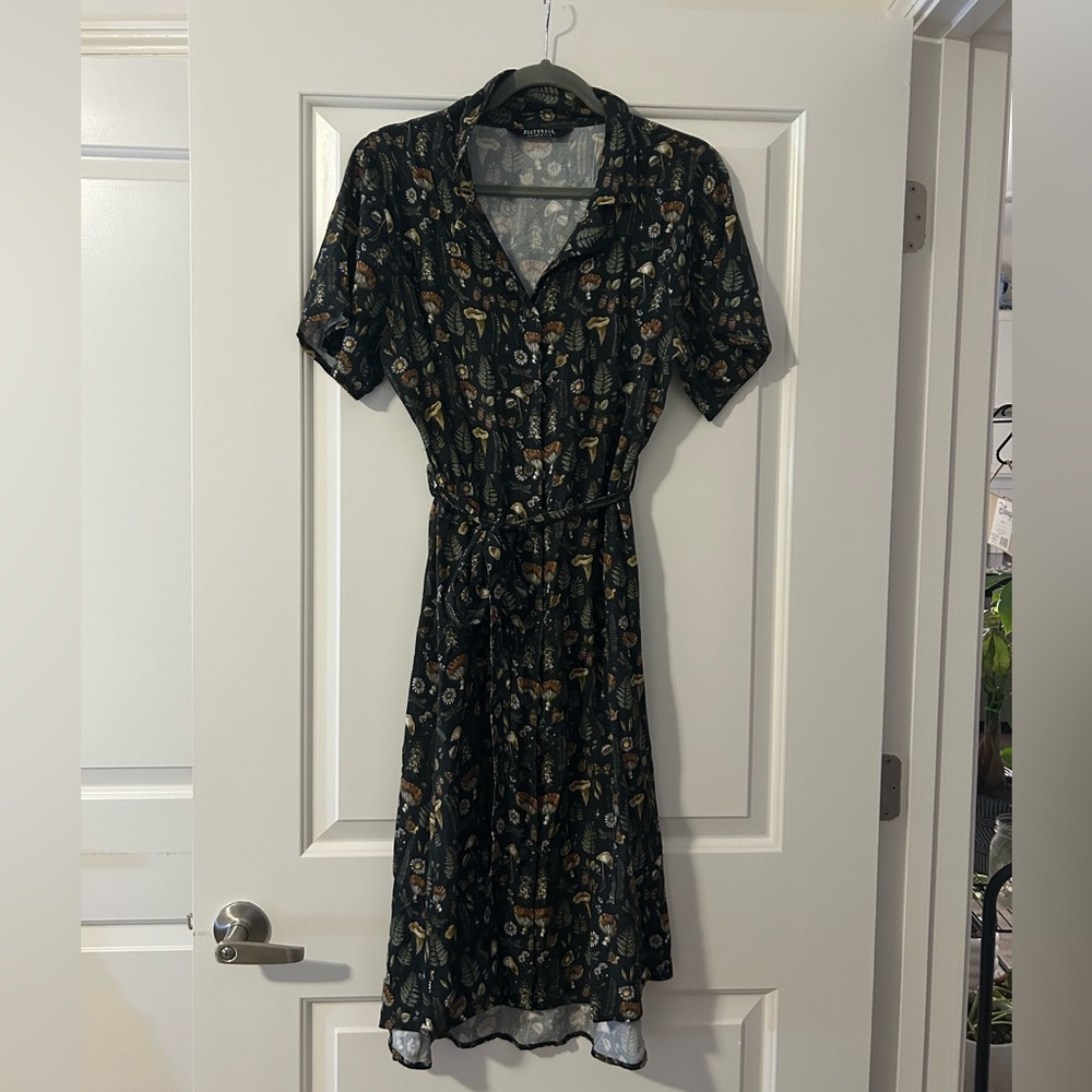 Disturbia Black Floral Midi Dress